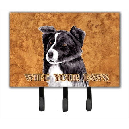 Carolines Treasures 6 x 9 In. Border Collie Wipe your Paws Leash or Key Holder SC9138TH68